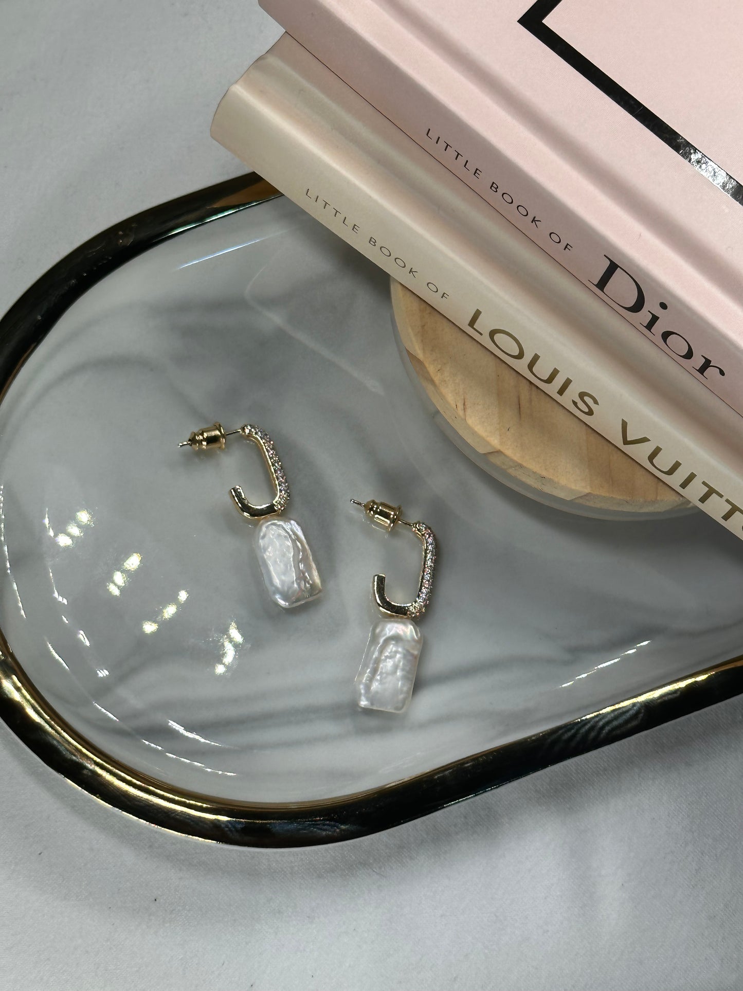 Lucianna Pearl Huggie Earrings
